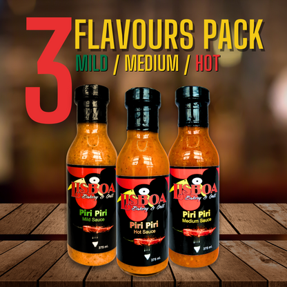 3 Flavours Pack - Piri Piri Mild, Medium and Hot